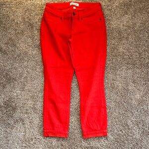 LILA RYAN Vibrant Red Ankle Jeans